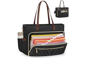 Sac de travail pour enseignant de 15,6 pouces, sac fourre-tout pour ordinateur portable avec poche en accordéon et poche isot