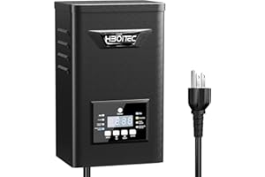 HIBOITEC 300W Low Voltage Landscape Transformer, Outdoor Lighting Transformer with Photocell Sensor and Timer, 120V AC to 12V/14V AC Weatherproof Transformers for Landscape Lighting Path Lights