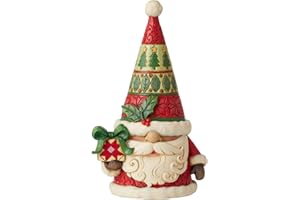 Enesco Jim Shore Heartwood Creek Santa Gnome Holding Gifts Figurine, 7.1 Inch, Multicolor