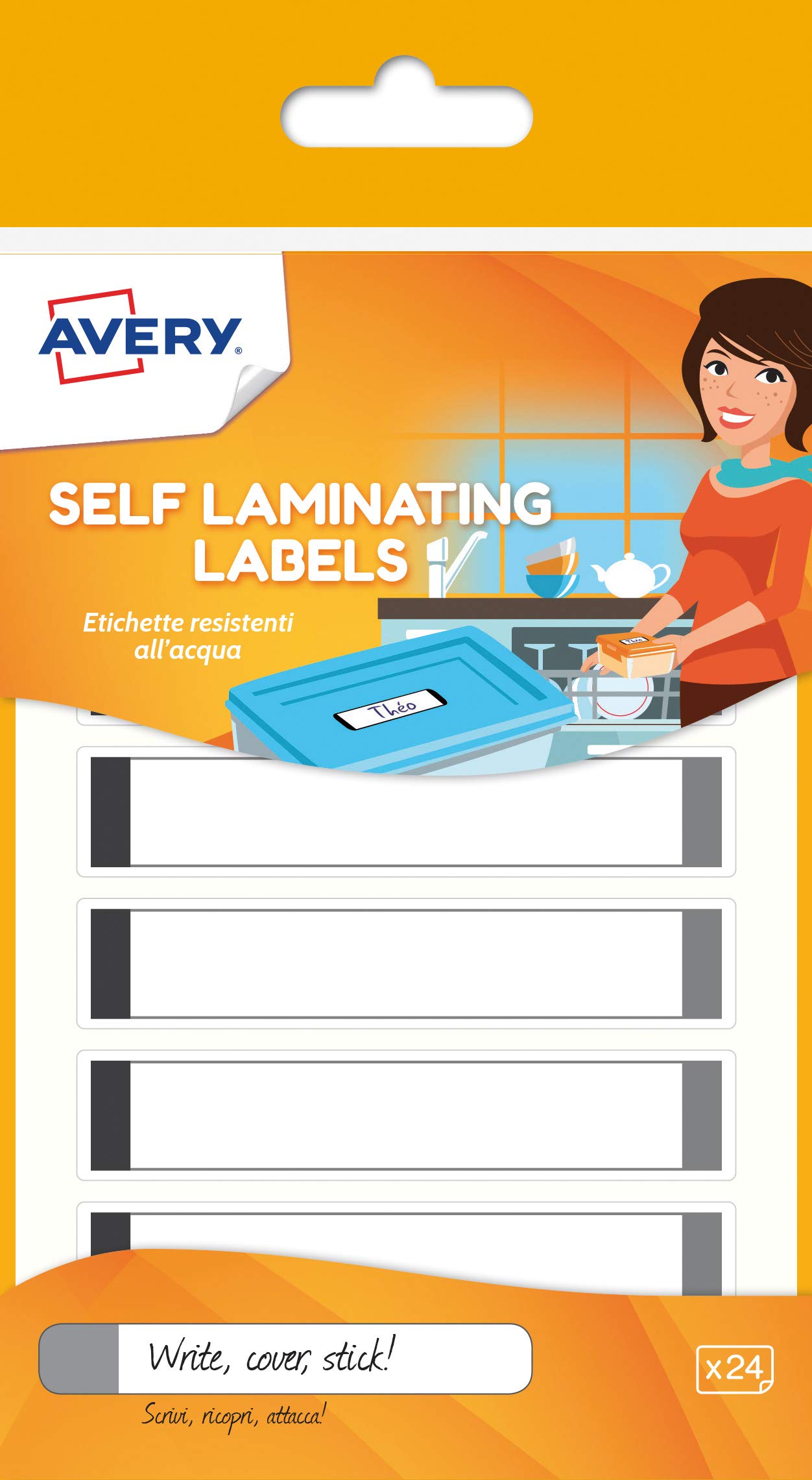 Avery Spain APGRIS24-UK. Grey Waterproof Laminated Labels, 86 x 17 mm, 24 Labels per Envelope