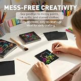 Kesote Rainbow Scratch Art for Kids 100 Sheets with 2 Bamboo Stylus view 7