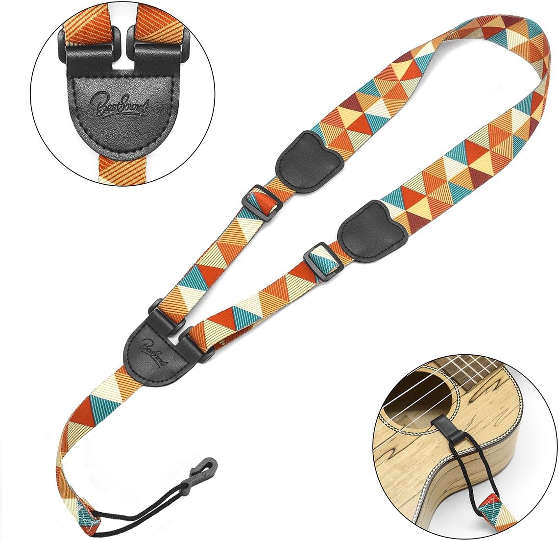 Clip On Ukulele Strap Adjustable Neck Strap in Various Length