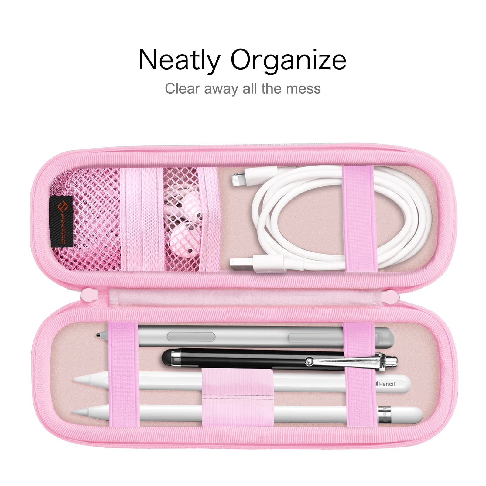 Fintie Holder Case for Apple Pencil Pro, Apple Pencil (USB-C / 1st / 2nd Generation), PU Leather Carrying Bag Sleeve Compatible with Pen, USB Cable, Samsung Stylus, Dreamy Marble