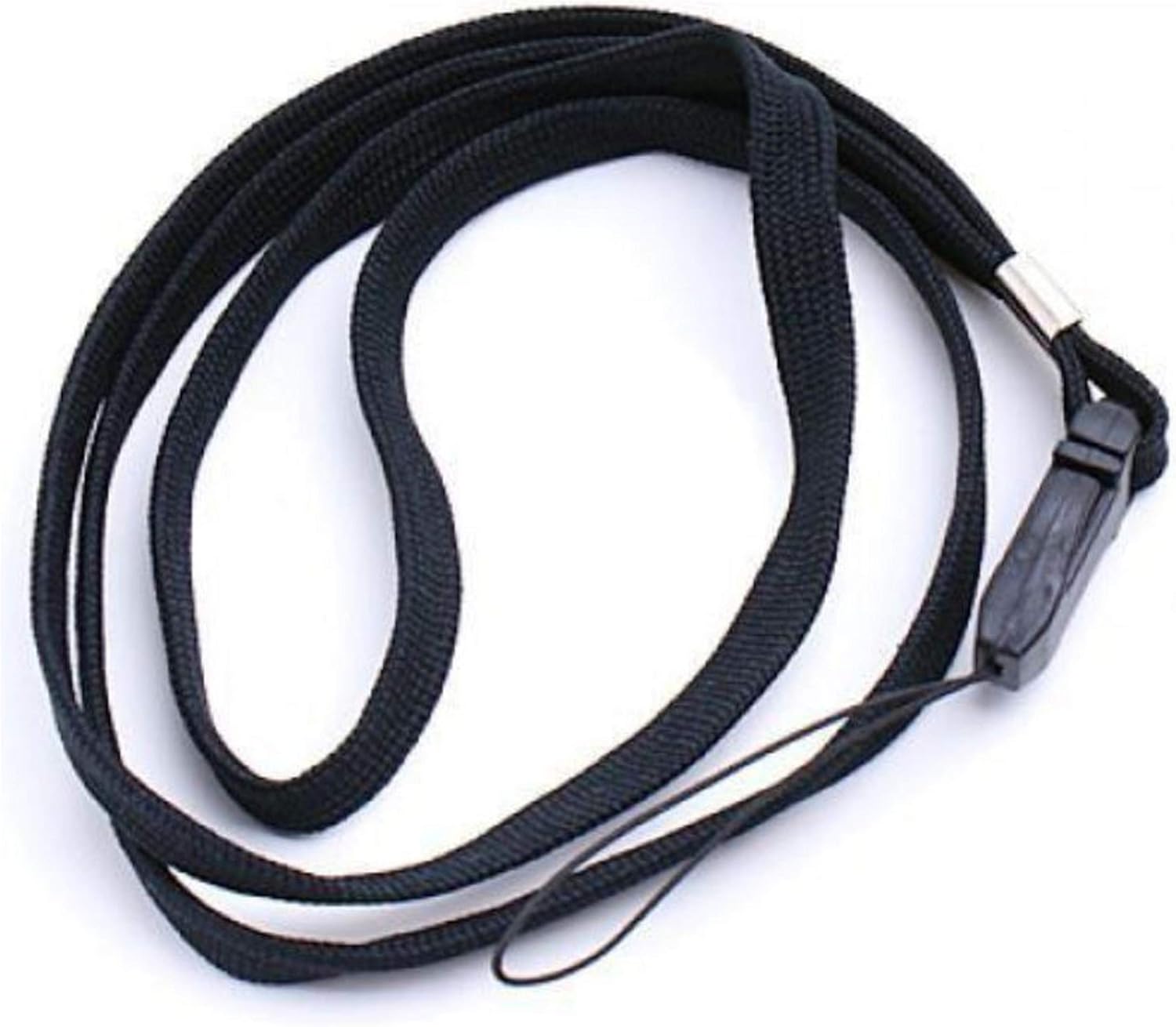 Black Lanyard 16 inch Length for ID Badge Holder Phone Camera Neck Strap Two Parts with Clasp by Noondl Stationary - Image 4