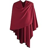 Pleneal Shawl Wraps for Women, Front Poncho Wrap Sweater Cross Open Poncho Wraps, Knitted Elegant Shawls for Fall Winter