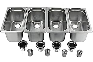 WATERWORKS CONCESSION Standard 4-Compartment Drop-in Stainless Steel Sink Set & Hand Washing for Concession Stand Food Trailer