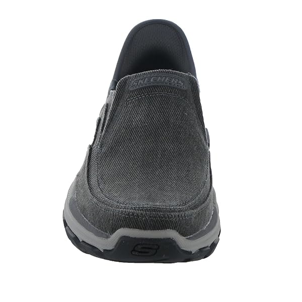 SKECHERS SLIP-INS RELAXED FIT: RESPECTED-HOLMGREN MEN’S SLIP ON, 12 3E US, CHARCOAL