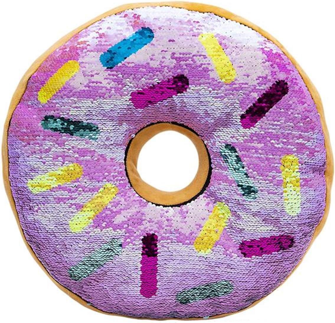sequin donut pillow