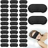 40 Pcs Eye Mask Sleep Masks Bulk Blindfolds for Team Building Party Games with Nose Pad and Adjustable Strap for Women Men 4 Layers Black Blindfold Sleeping Mask