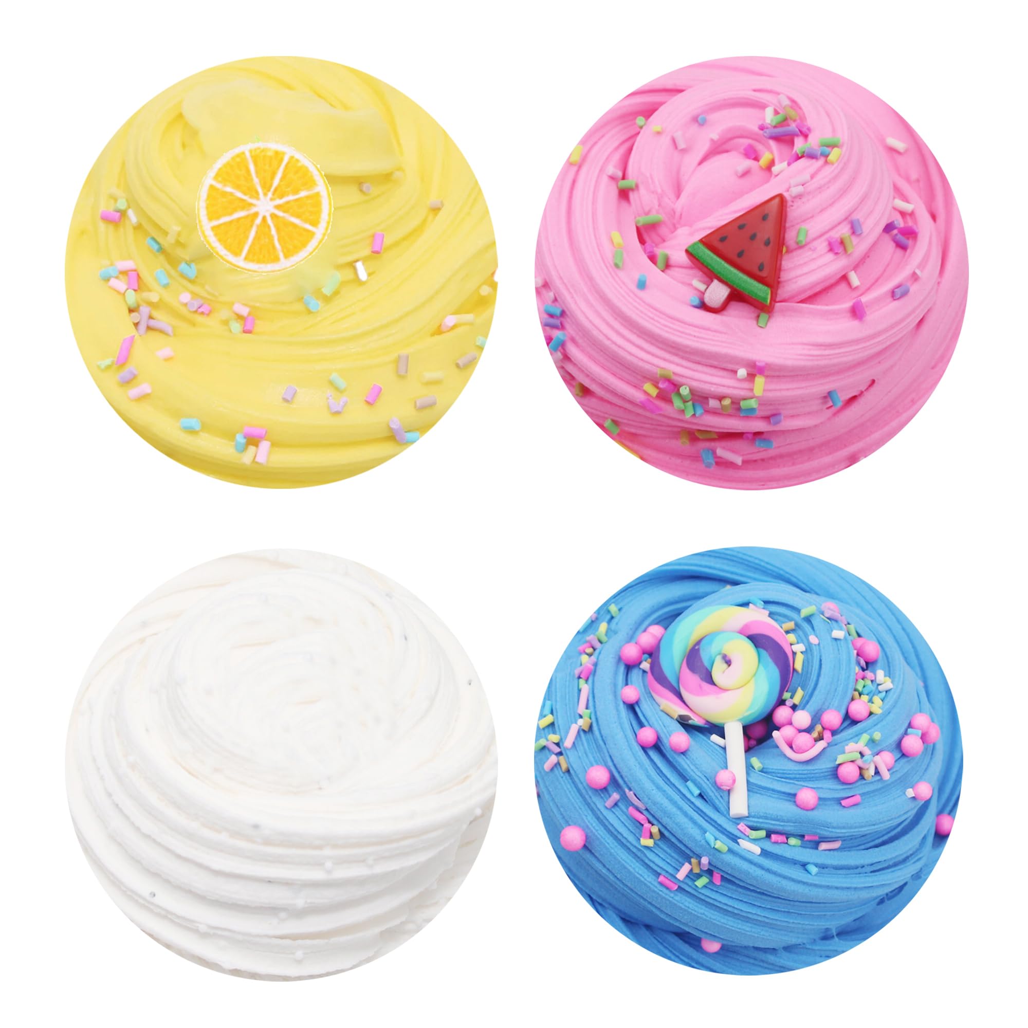 7 Pack Cake Butter Slime Kits, Soft and Non-Sticky Slime Kit Party Favors for Girls and Boys