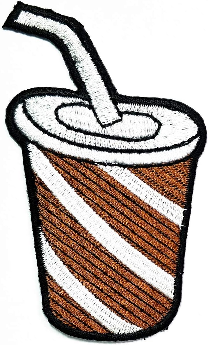 Amazon Com Parita Glass Chocolate Smoothie Beverage Drinking Cartoon Diy Sewing On Iron On Embroidered Applique Patch Emblem Fabric Hat Bag Backpacks Clothing Or Reward Gift Kids Adults Computers Accessories