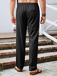 Runcati Mens Casual Pants Elastic Waist Lightweight