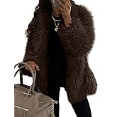 Tankaneo Womens Oversized Faux Fur Coat Lapel Collar Open Front Fuzzy Jackets Winter Warm Fluffy Outerwear