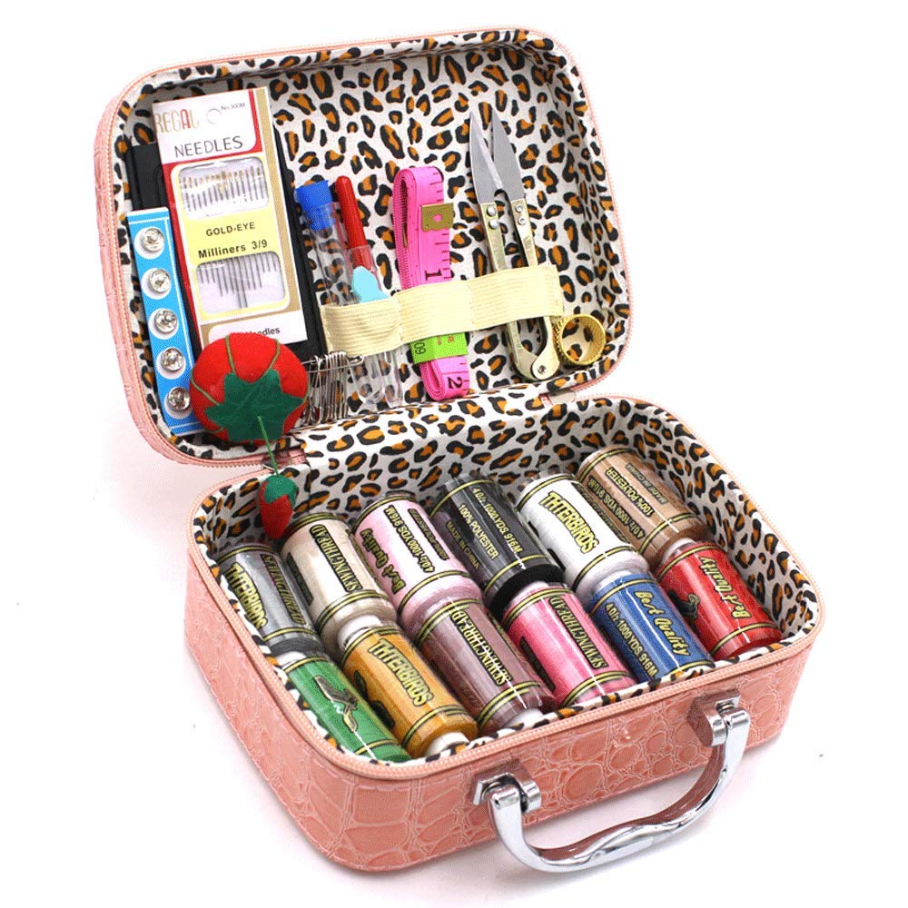 Sewing kit 51 PCS Mini Sewing kit Sewing Kits for Adults Travel Sewing Set Sewing Thread (Pink)