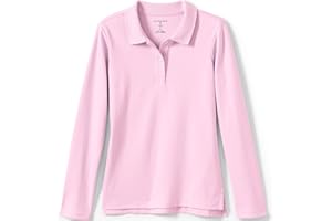 Lands' End School Uniform Girls Long Sleeve Feminine Fit Interlock Polo Shirt