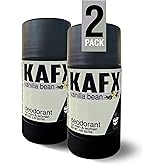 KAFX Body Natural Deodorant for Women & Men - Vanilla Bean, Odor-Fighting Coffee Oil, Organic, Baking Soda & Aluminum-Free, Paraben & Dye-Free, 2 Pack, 2.65 oz/75 g