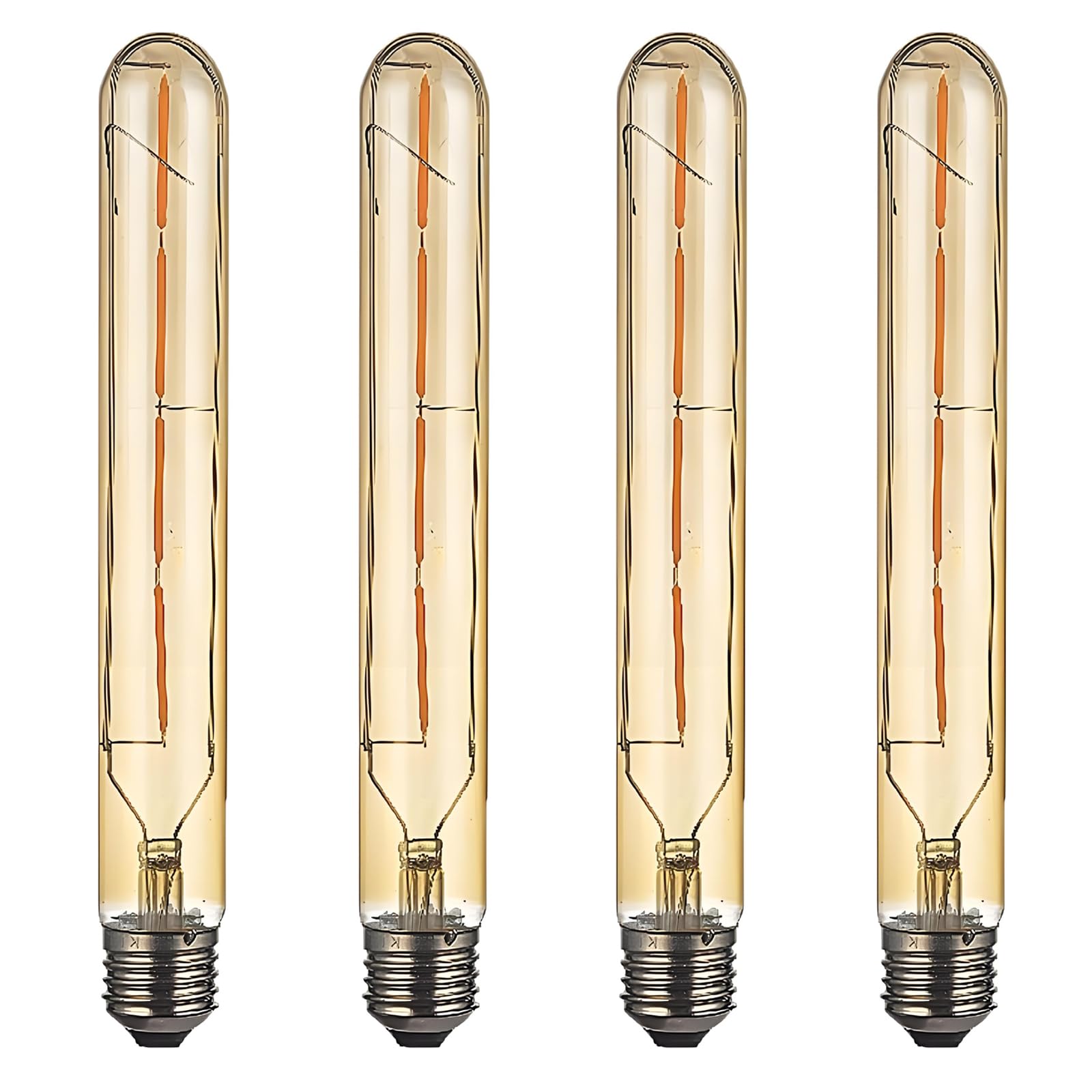 HUAMu Edison Vintage Tube Lamp E27 4 W T30-225 Test Tube Flute Light Bulb, 400 lm, AC 220-240 V, E27 T30 LED Filament Light Bulb, Warm White (2700 K), Not Dimmable