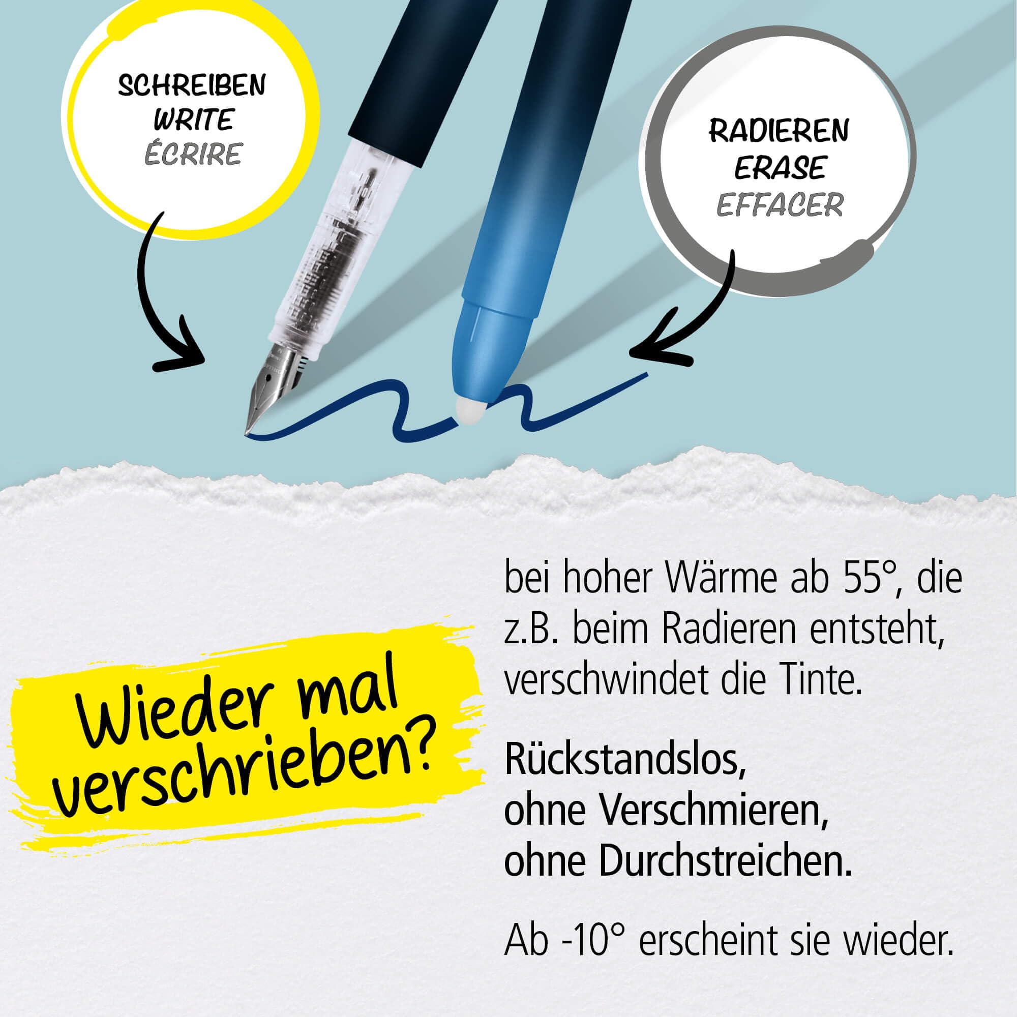 Online Füllhalter magiXX Deep Ocean I Füller mit radierbarer, blauer Tinte I inkl. 4 magiXX Patronen I Schreiben, radieren & korrigieren in einem I Füllfederhalter als Geschenk für Schule & Uni 5