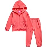 Real Love Toddler Girls Pants Set - 2 Piece Soft Fleece Zip Up Hoodie and Jogger Sweatpants for Girls (Sizes: 2T-6X)