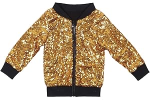 Cilucu Kids Jackets Girls Boys Sequin Zipper Coat Jacket for Toddler Birthday Christmas Clothes