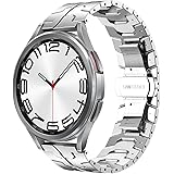 FULLIFE Compatible with Samsung Galaxy Watch 6 Classic 47mm Band Metal Folding Clasp Stainless Steel 20mm 46mm 45mm 44mm 43mm