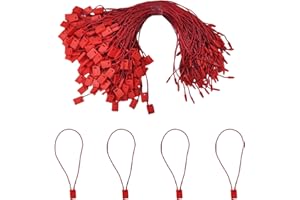 200Pcs Nylon Hang Tag String, 7.1-inch Red Hanging Tag String Snap Lock Pin Loop Fastener 1 mm Thick Tag Rope Ties for Clothes Shoes Bags Luggage Label Price Tags, SATONBEYI