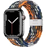 Qimela Compatible with Apple Watch Band 38mm 40mm 41mm 42mm 44mm 45mm 46mm 49mm for Women Men,Sport Solo Loop Strap Stretchy Nylon Braided Wristband for iWatch Series 11 10 9 8 7 6 5 4 SE Ultra 3 2 1