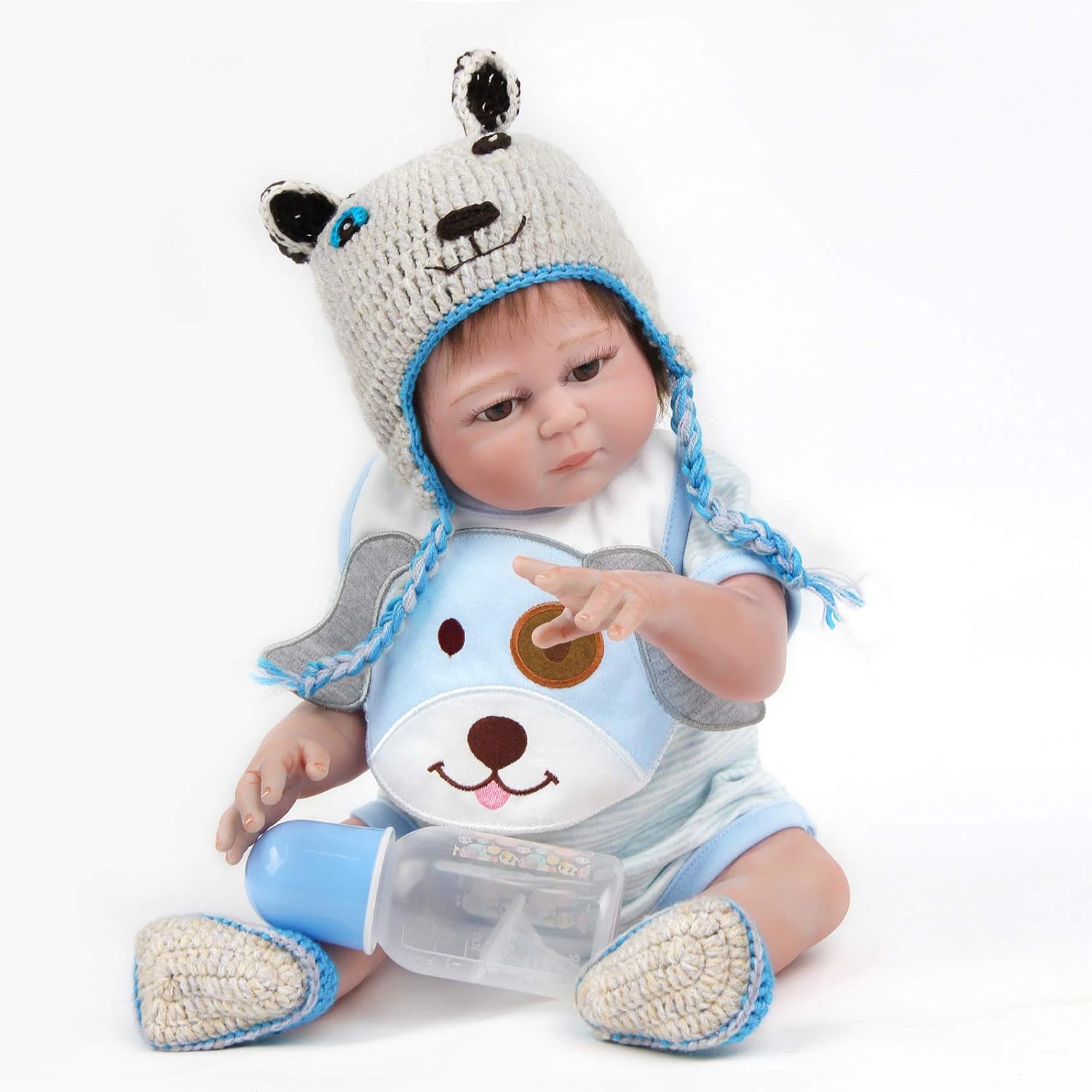 ZIYIUI 17 inch 45cm Reborn Baby Dolls Realistic Handmade with Soft Cotton Body That Look Real Lifelike Newborn Preemie Baby Dolls Toys for Kids