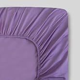 Fabdreams 100% Organic Cotton Percale Weave Twin Size Fitted Sheet | 300 Thread Count | GOTS Certified | Long Staple Cotton | Cool Crisp Breathable | Fits Upto 17" Deep Pocket | Lilac