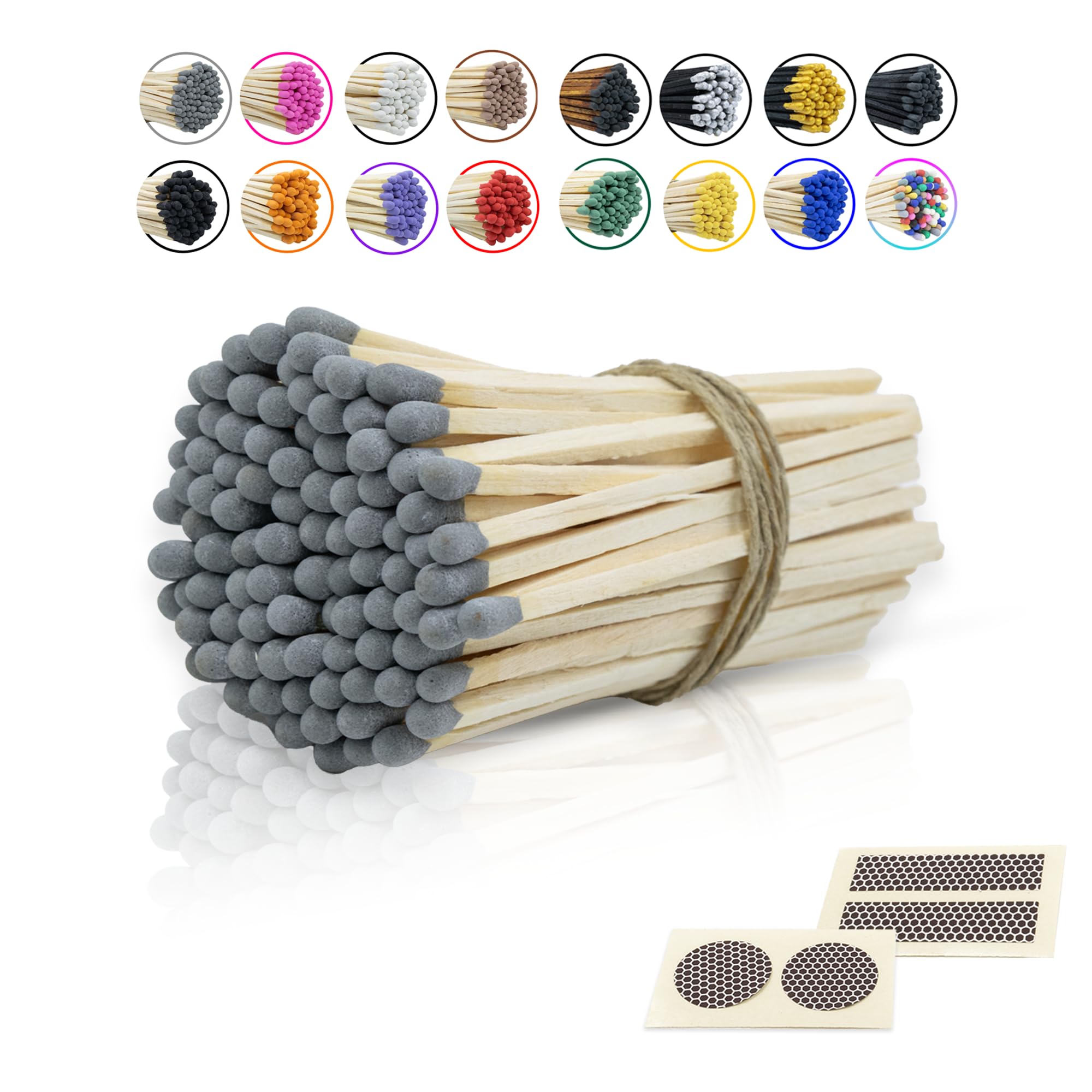 4" Inch Long Wooden Refill Matchsticks with Strike
