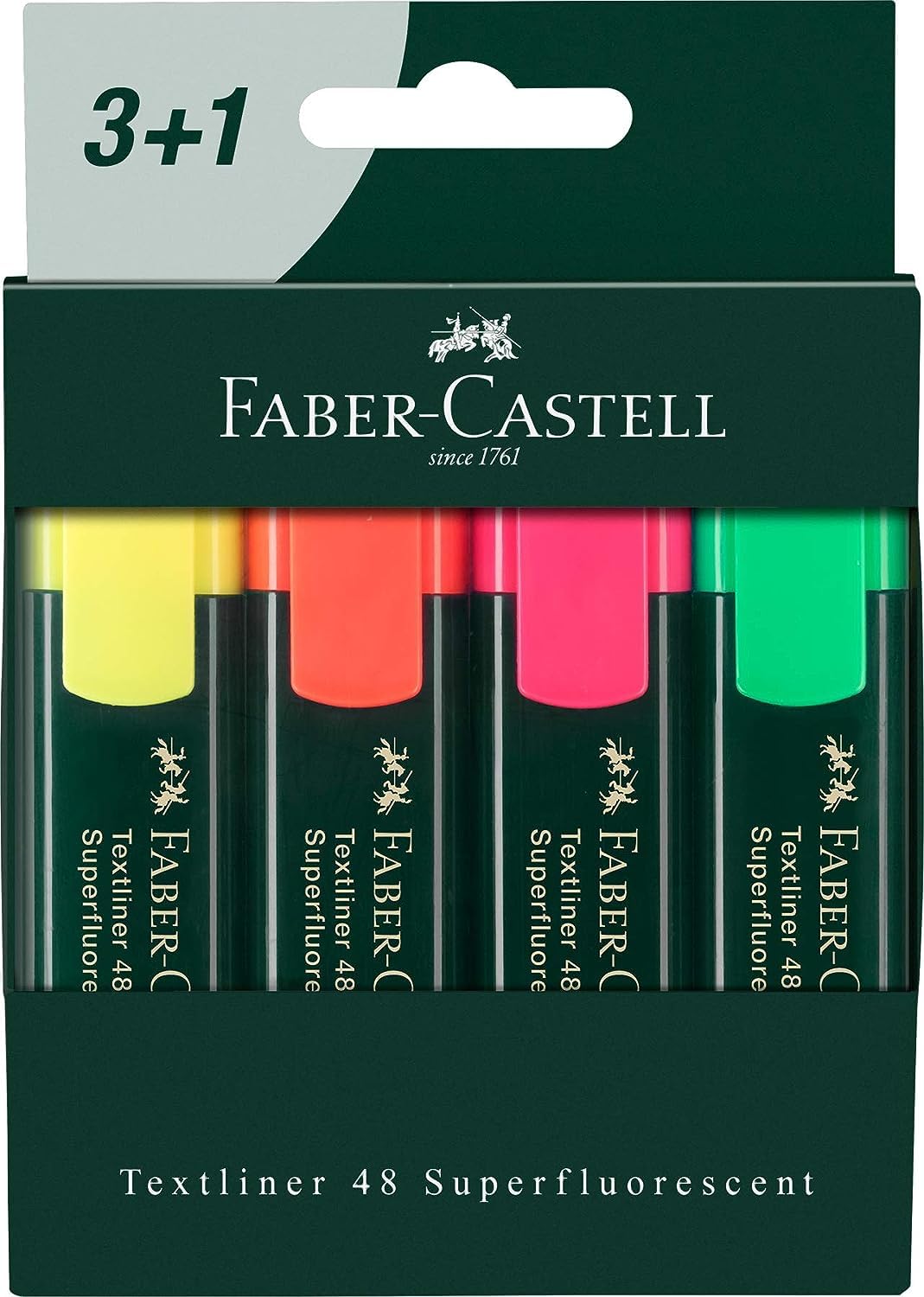 Faber 09254830 – Pack of 3 + 1 Fluorescent Markers