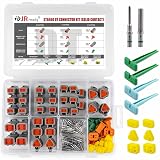 JRready ST6460 14AWG 16AWG Deutsch Connector 2 3 4 pin, 2 pin Deutsch Connector Kit with 16 Solid Contacts, Removal Tools and 14AWG Yellow Seals