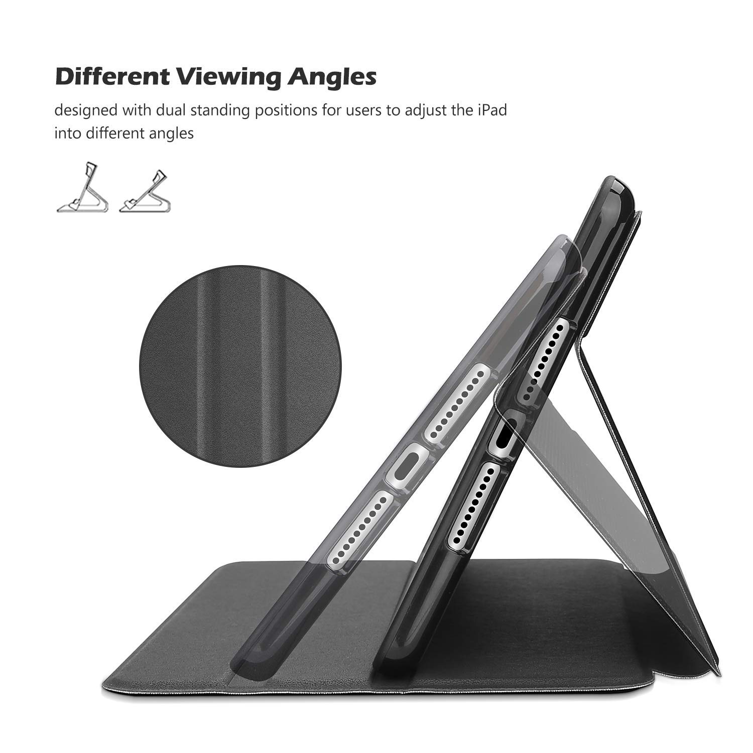 ProCase Book Cover for iPad mini 5 Generation 2019/ Mini 4 3 2 1, Slim Stand Protective Folio Case Smart Cover for iPad mini 5/4/3/2/1 -Black