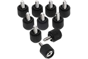 ONLYKXY #6-32 Computer Case Fastener Screws Black PC Computer Case Screw Hand Tighten Thumb Screws (10pcs)