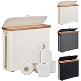 Toilet Paper Storage Basket with Lid - The Ultimate Bathroom Organizer, Free Standing Toilet Paper Holder for Up to 9 Mega Rolls, Toilet Tissue Storage Bin with Handle for RV Closet, Beige