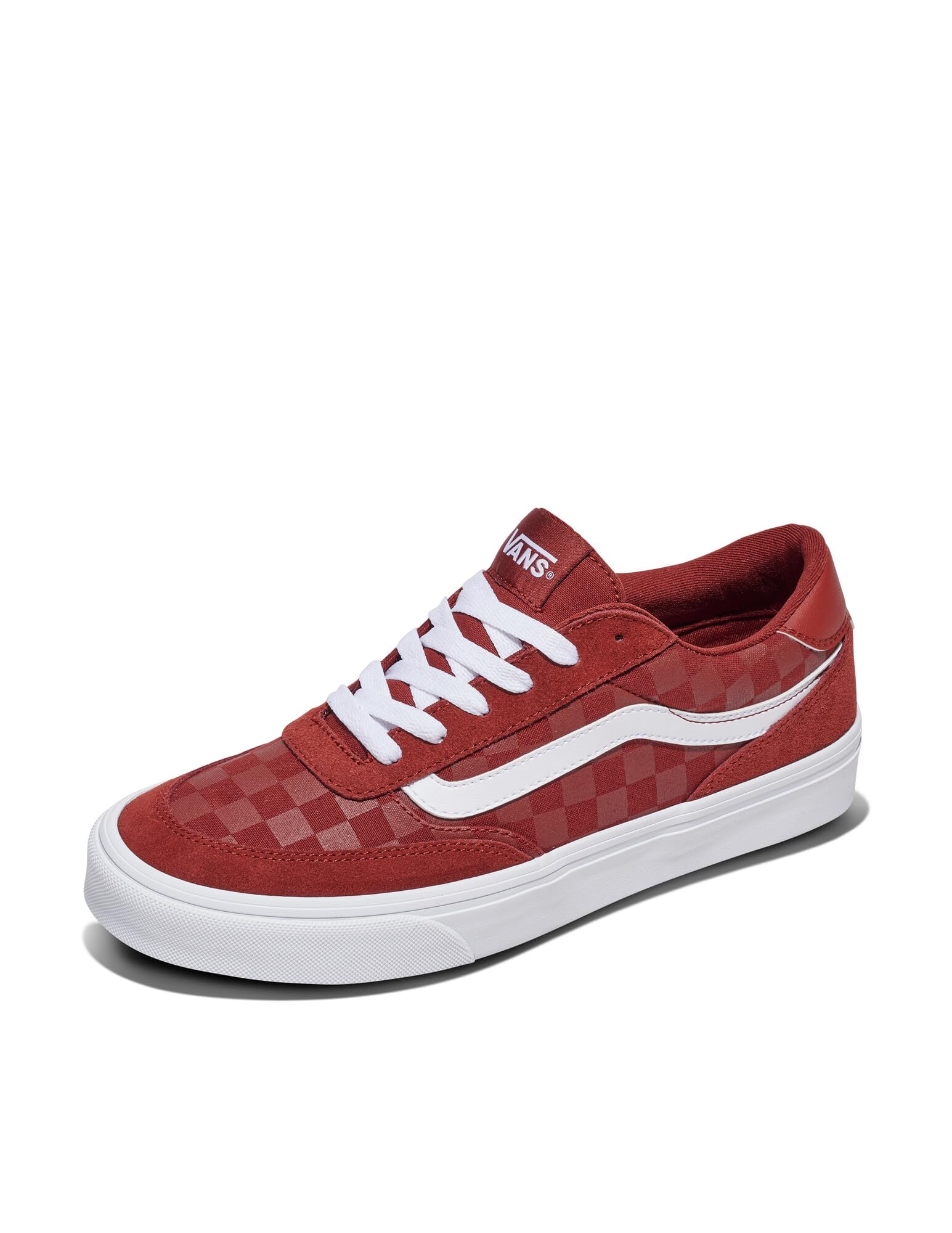Vans Men's Brooklyn LS Shoe | Low-Top Sneakers for Everyday Wear, Walking, Work & Fashion, Tonal Check Brick Red, 10 Image