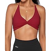 Danysu Backless Sports Bra Soft Workout Tops with Removable Padded Yoga Training Bras Strappy Going Out Top