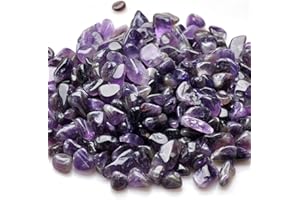WAYBER 1 Lb/460g Natural Purple Amethyst Quartz Crystal Stones Irregular Decorative Pebble Rock Sand for Aquarium/Fish Turtle Tank/Vase Fillers/Air Plants/Succulent Plants Decor (Fill 1 Cup)
