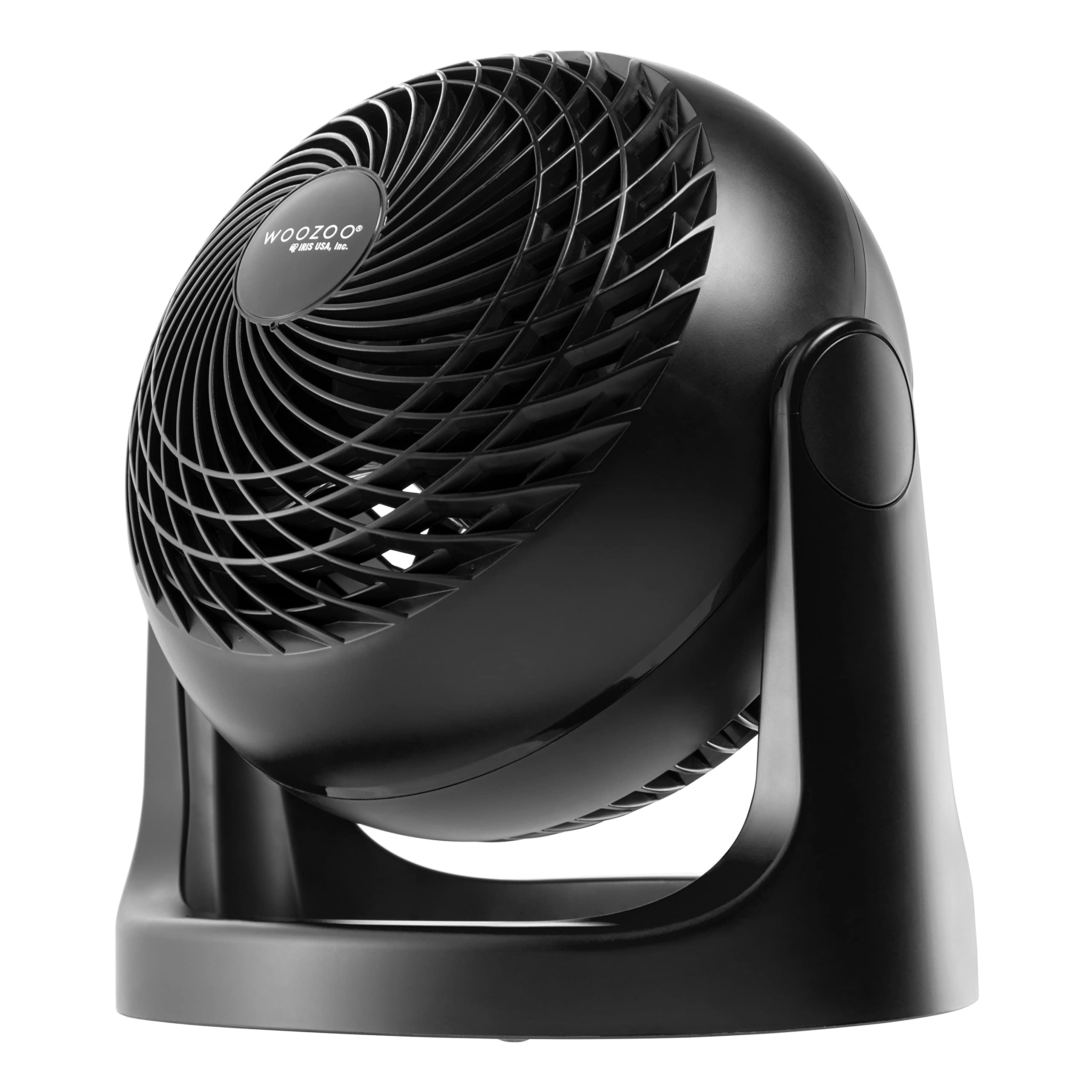 IRIS USA Large WOOZOO Vortex Desk Fan with 3 Speed Settings and 360° Tilting Head, Quiet and Compact Tabletop Air Circulator Fan with 52 Ft Max Air Distance, Black