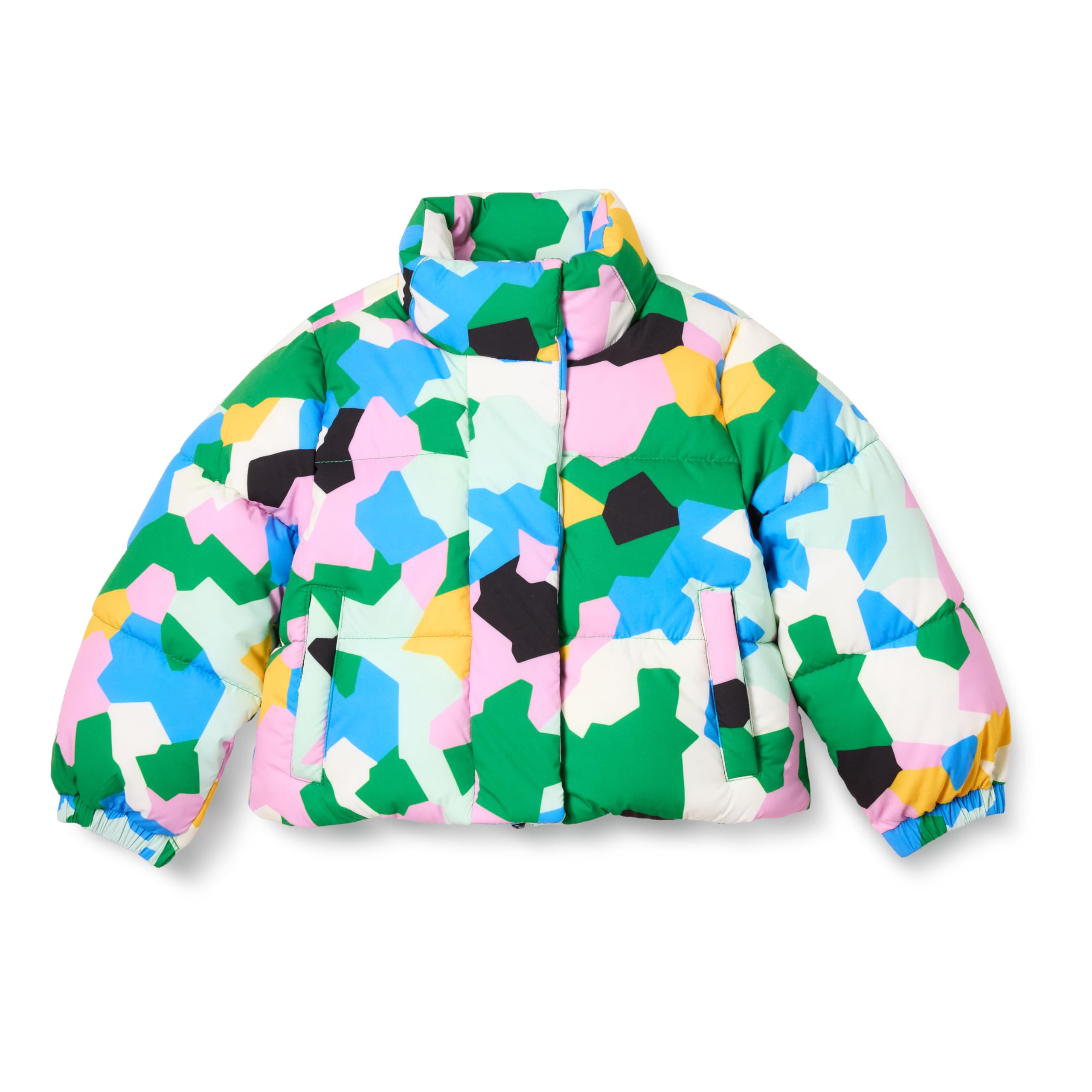 Amazon Essentials Girls' Cropped Full-Zip Puffer