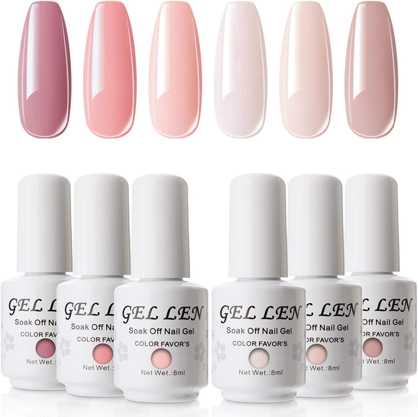 Amazon Gellen ジェルネイル カラージェル 6色セット Uv Led対応 ポリッシュタイプ ピンクベージュ系 いちごみるくカラー G Ellen ジェルネイル 通販