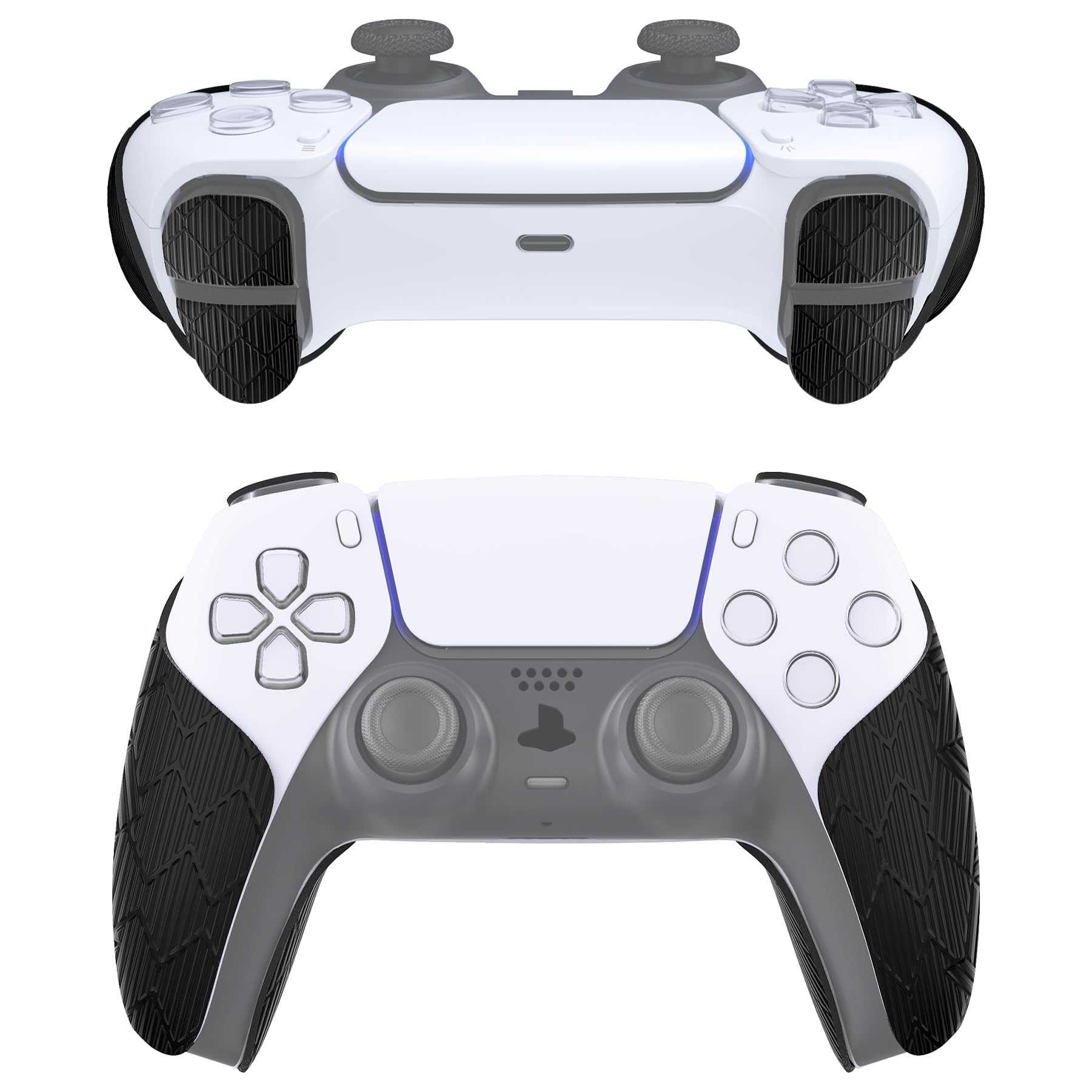 eXtremeRate PlayVital Anti-Slip Silicone Controller Grip Tape for ps5 Controller, Sweat-Absorbent Handle Grips for ps5 Control with Shoulder Button Trigger Stickers Set - Black