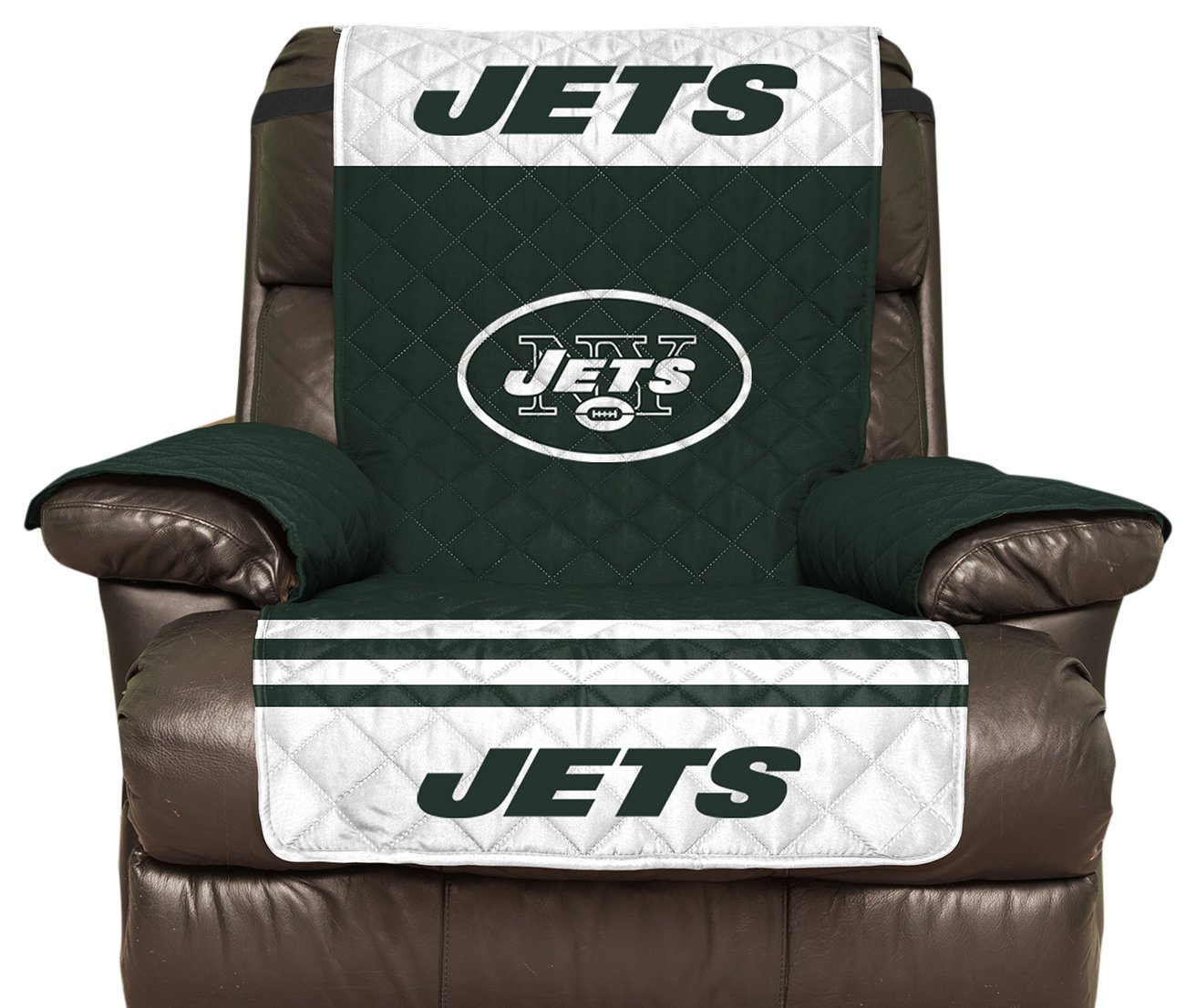 Pegasus Sports NFL New York Jets Furniture Protector with Elastic Straps, Recliner, Green Image