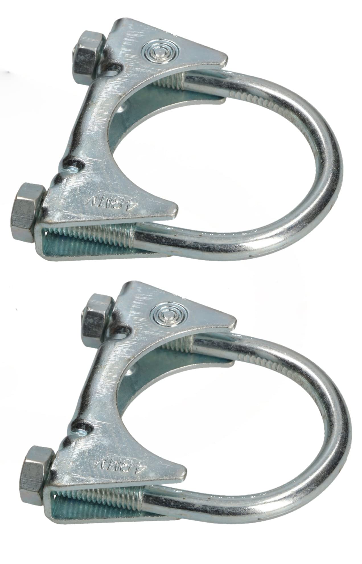 KOTARBAU® Set of 2 U-bolt clamp 48 mm exhaust pipe clamp pipe clamp U-bolt for mounting antenna pipes masts universal clamp for pipe connections