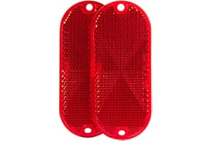 Blazer International B278SRW Oblong Stick-On Reflectors, Red, 2 Pack