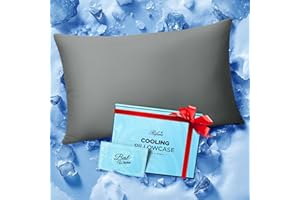 RIFENS Ice Cooling Pillowcase for Hot Sleepers, Instantly Cool, Stays Cold All Night, Softer Than Silk Pillow Cases, Pillow Covers with Invisible Zipper, Gift for Men & Women - Standard, Dark Gray (1 Pack)