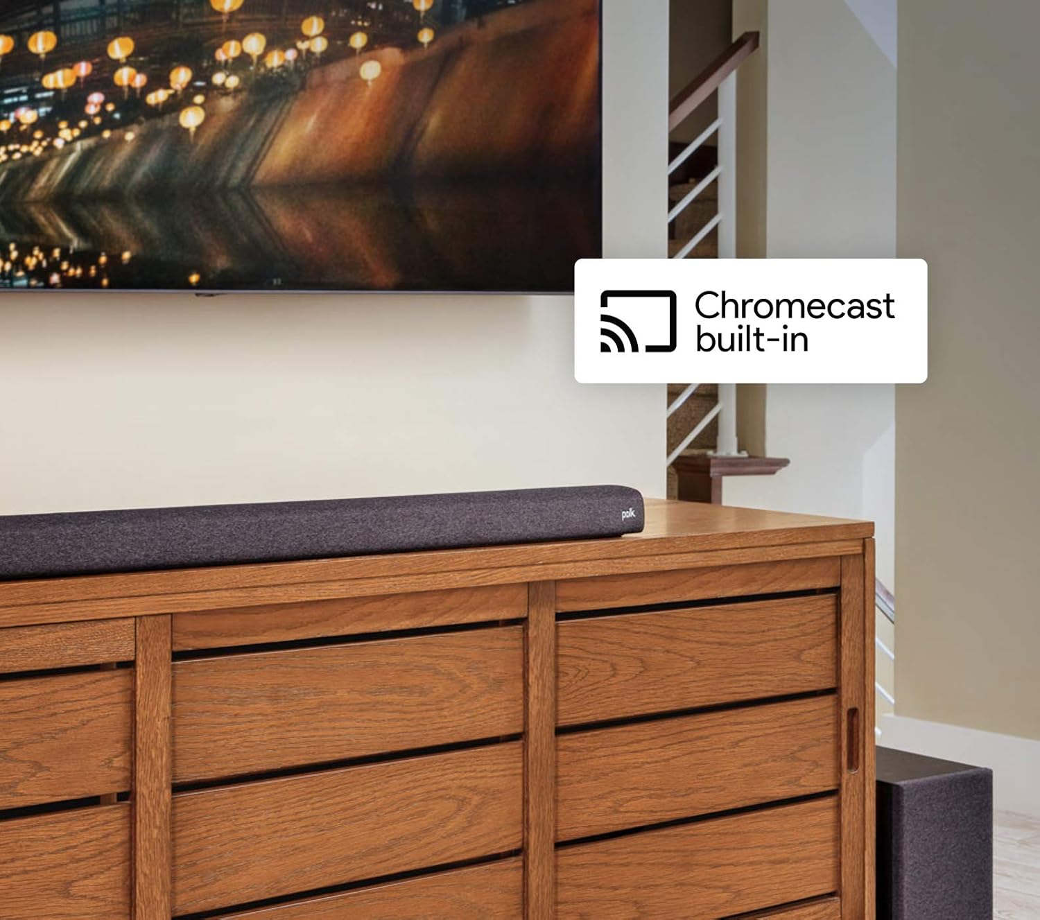 Polk Audio Signa S3 Soundbar with Subwoofer, HDMI ARC, Bluetooth, Google Chromecast - Image 3