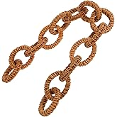 DECHOUS Decorative Rustic Chain Link, Boho Chain Link Decor for Coffee Table, Rattan Garland for Home Decor, Coffee Table, Farmhouse Decor, 17 Inch
