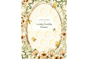 Honey Bee • 12 Month Undated Weekly/Monthly Planner • 8.5"x11"