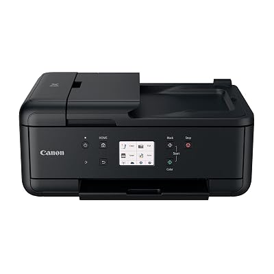 Canon PIXMA TR7520 All-In-One Wireless Home Photo Office All-In-One Printer with Scanner, Copier and Fax: Airprint and Google Cloud Compatible, Black, Works with Alexa